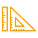 Lineal und Winkelmesser